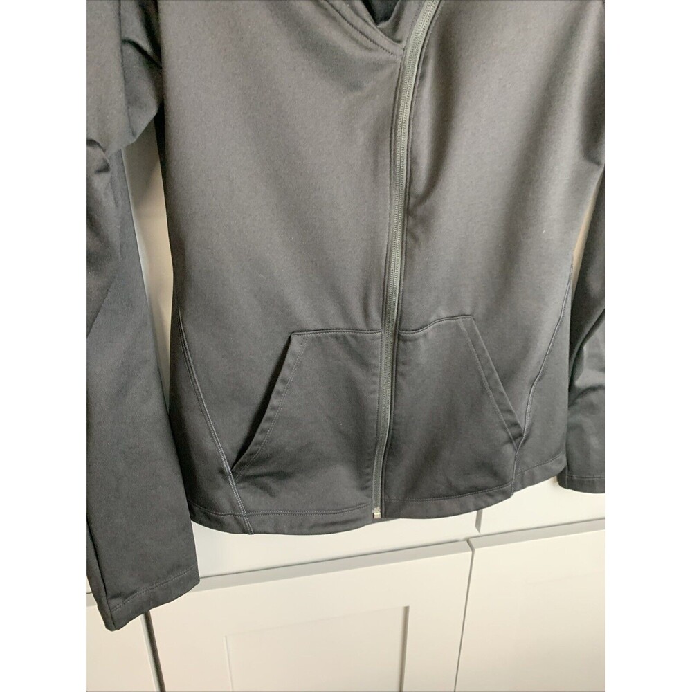 New Balance Womens Asymmetrical Side Zip Hoodie Black Performance Jacket XS - Picture 5 of 7